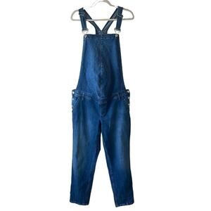 Gap Maternity Stretch Denim Jean Bib Overalls Size L Pockets 27 Inch